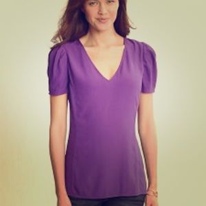 Banana Republic puff sleeve short sleeve tee